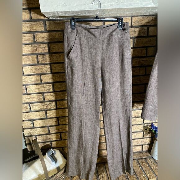Iris setlakwe 100%‎ linen brown pants suit - Picture 5 of 14